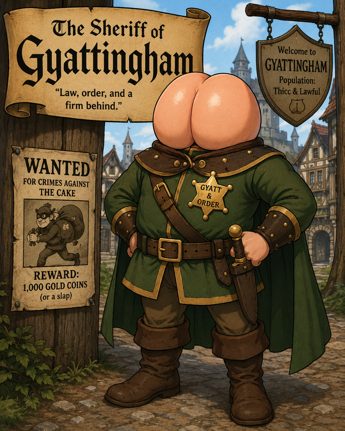 The Sheriff of Gyattingham — a noble sheriff whose head is rather generously endowed